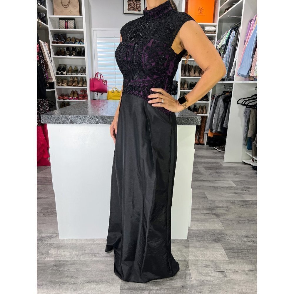 Rare NWT Sue Wong Purple Black Lace Formal Gown $495 - Picture 7 of 15